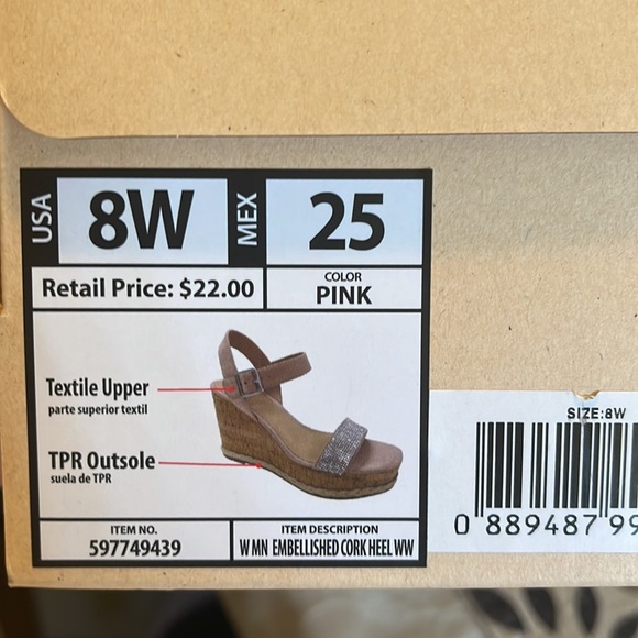 NWT Madden NYC Women's Wide Width Embellished Cork Heels - Picture 9 of 9